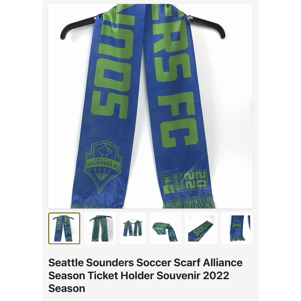 Seattle Sounders Soccer Scarf Alliance Season Ticket Holder Souvenir 2022 NWT